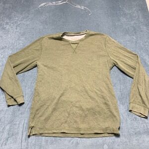 Vintage Original Weatherproof Sweater Mens XL Olive Green Waffle V Stitch Neck